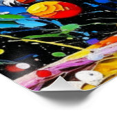 Splatter Palet Paashaas met Eieren Perfect Poster (Hoek)