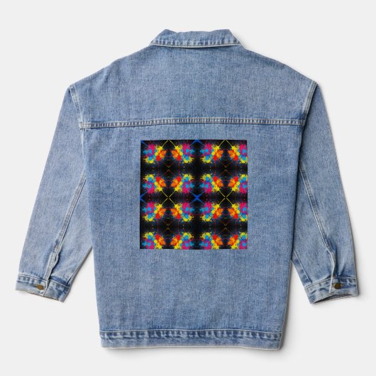 Splatter patroon Vrouwen Denim Jacket (Achterkant)
