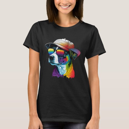 Splatter Pup Abstract Dog Canine 26 T-shirt (Voorkant)