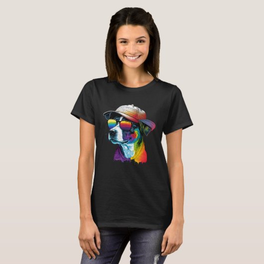 Splatter Pup Abstract Dog Canine 26 T-shirt (Voorkant volledig)