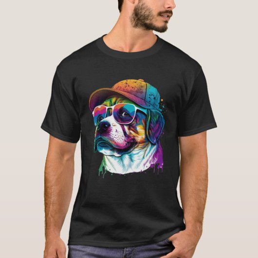 Splatter Pup Abstract Dog Canine 28 T-shirt (Voorkant)