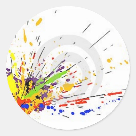 Splatter Ronde Sticker (Voorkant)