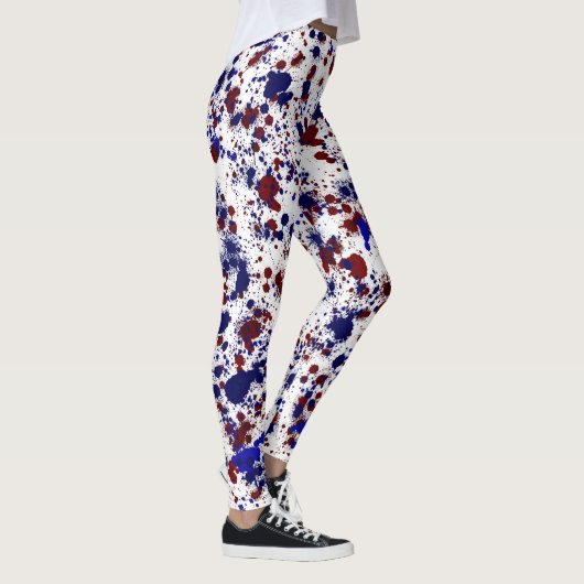Splatter - Rood en blauw Leggings (Rechts)