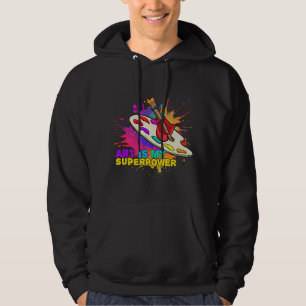 Splatter schilderij kunst is mijn Superpower romme Hoodie