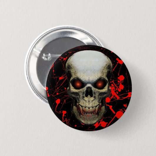 Splatter Skull Badge / Button (Voorkant /achterkant)