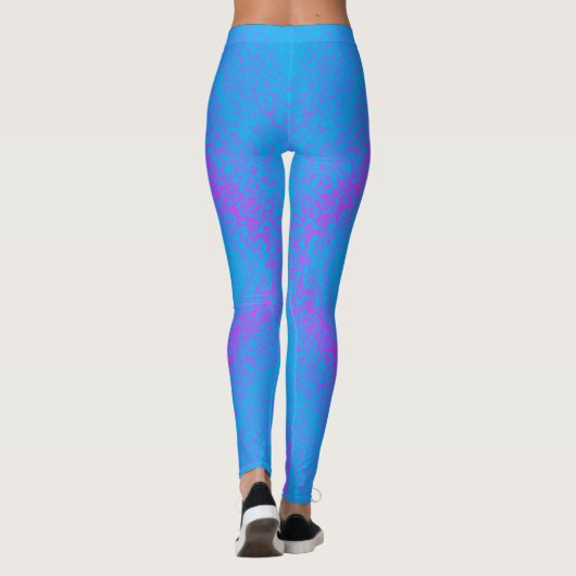 Splatter Square, Cyaan en Roze Leggings (Achterkant)