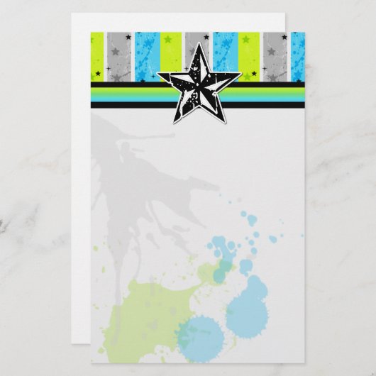 Splatter Star Briefpapier (Voorkant / Achterkant)