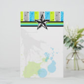 Splatter Star Briefpapier (Staand voorkant)