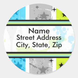 Splatter Star Ronde Sticker