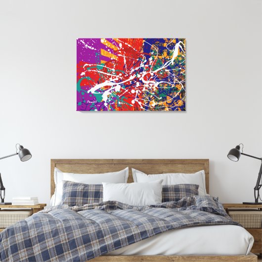 Splatter Stoked Stretched Canvas Print (Insitu (Slaapkamer))