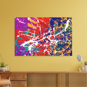 Splatter Stoked Stretched Canvas Print (Insitu (Woonkamer))