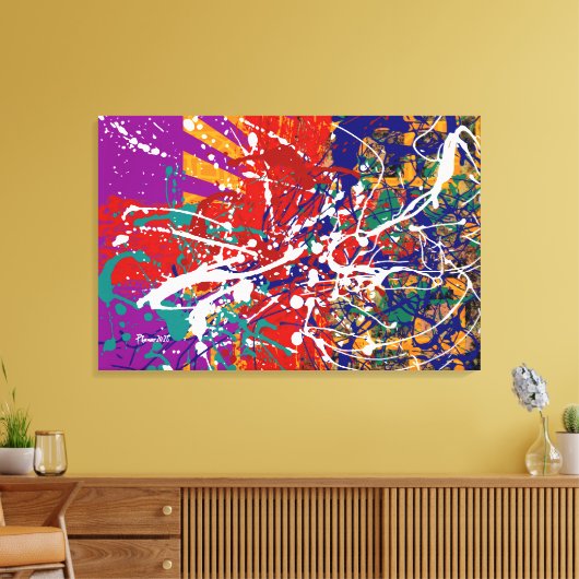 Splatter Stoked Stretched Canvas Print (Insitu (Woonkamer))