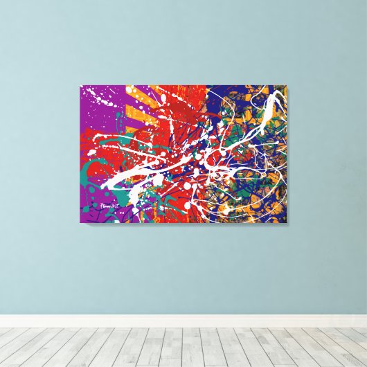 Splatter Stoked Stretched Canvas Print (Insitu (Houten vloer))
