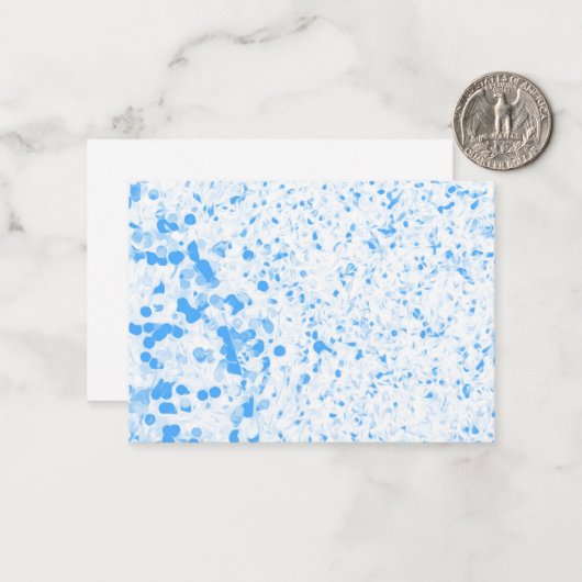 Splatter Texture - Blue Notitiekaartje (Voorkant / Achterkant in situ)