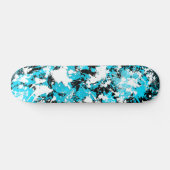 SPLATTER VAN BLAUW EN WITTE SCHIJF PERSOONLIJK SKATEBOARD (Horizontaal)