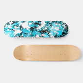 SPLATTER VAN BLAUW EN WITTE SCHIJF PERSOONLIJK SKATEBOARD (Horizontaal)