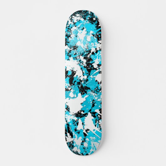 SPLATTER VAN BLAUW EN WITTE SCHIJF PERSOONLIJK SKATEBOARD (Voorkant)