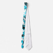 SPLATTER VAN BLAUW EN WITTE SCHIJF STROPDAS (Achterkant)