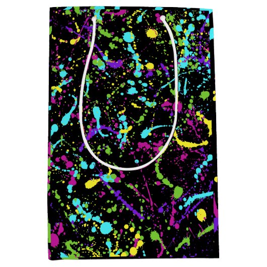 Splatter verf-kleurrijke medium cadeauzakje (Voorkant)