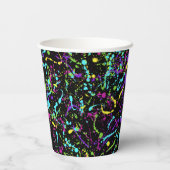 Splatter verf-kleurrijke papieren bekers (Achterkant)
