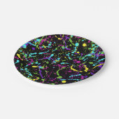 Splatter verf-kleurrijke papieren bordje (Gekanteld)