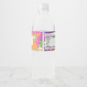 Splatter verf partij gepersonaliseerde waterfles waterfles etiket (Achterkant)