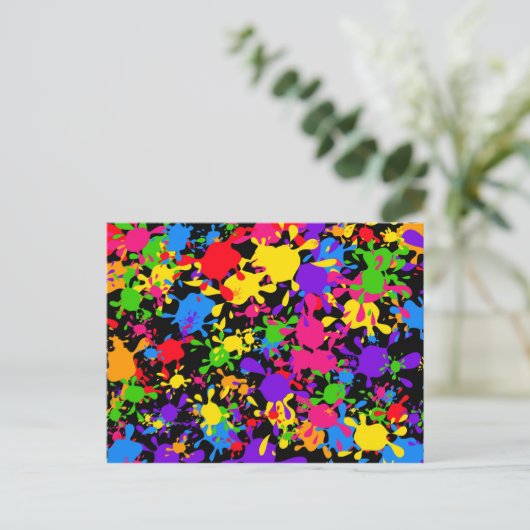 Splatter Wallpaper Briefkaart (Staand voorkant)