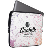 Splatter Waterverf foto en naam Laptop Sleeve (Voorkant Rechts)