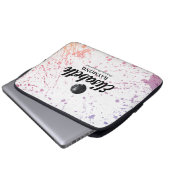 Splatter Waterverf foto en naam Laptop Sleeve (Voorkant onderkant)