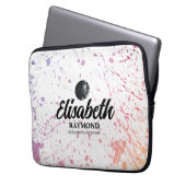 Splatter Waterverf foto en naam Laptop Sleeve (Voorkant Links)