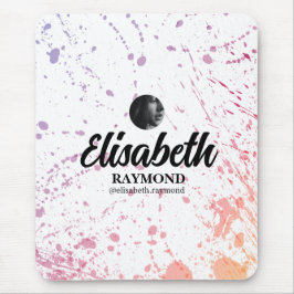 Splatter Waterverf foto en naam Muismat