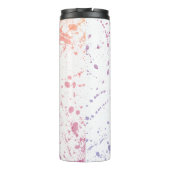 Splatter Waterverf foto en naam Thermosbeker (Achterkant)