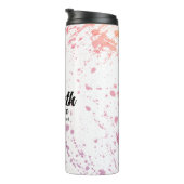 Splatter Waterverf foto en naam Thermosbeker (Geroteerd rechts)