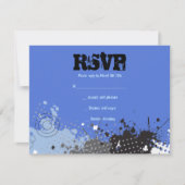 SPLATTERED Bar Bat Mitzvah Reply Card RSVP Kaartje (Voorkant)
