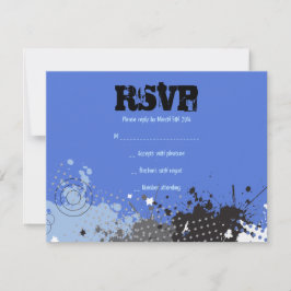 SPLATTERED Bar Bat Mitzvah Reply Card RSVP Kaartje