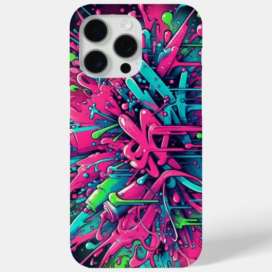 Splattered Chaos: neon verf spatten Case-Mate iPhone Case (Achterkant)