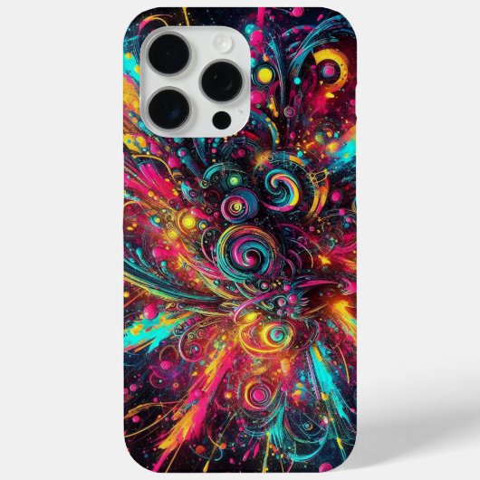 Splattered Chaos: neon verf spatten Case-Mate iPhone Case (Achterkant)