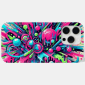 Splattered Chaos: neon verf spatten Case-Mate iPhone Case (Achterkant (horizontaal))