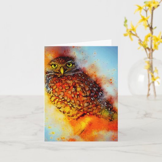 Splattered owlnote card kaart (Gele Bloem)