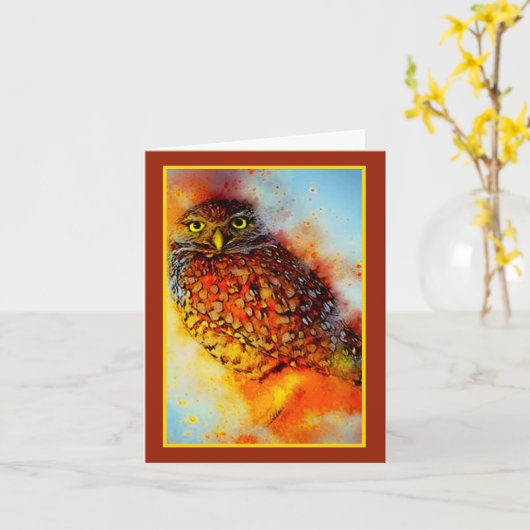 Splattered owlnote card kaart (Gele Bloem)