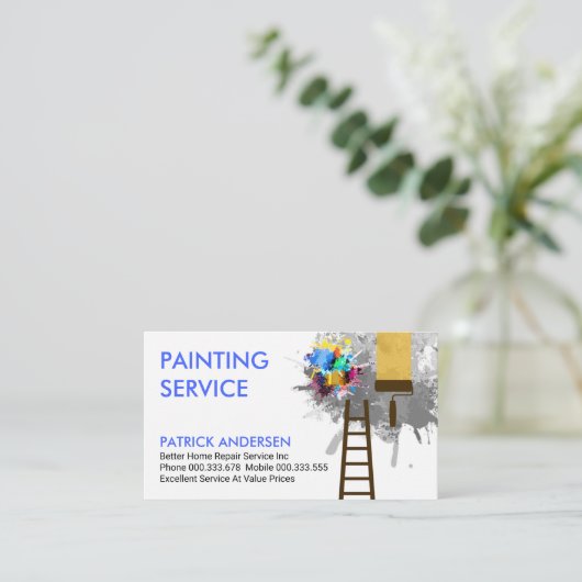 Splattered Paint Home Painting Visitekaartje (Staand voorkant)