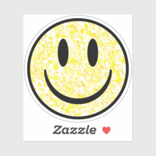 Splattered Smile Face Custom-Cut Vinyl Stickers