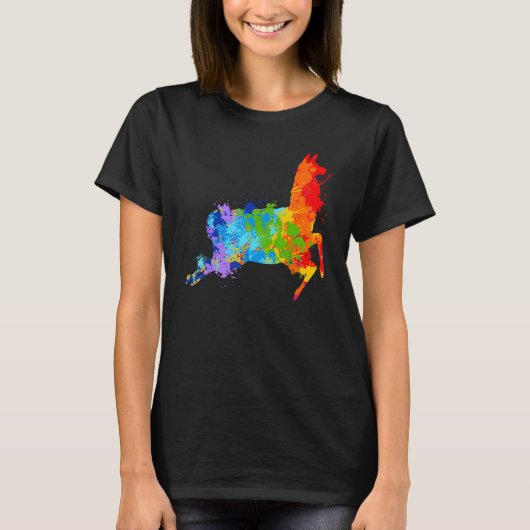 Splattering Paint Llama Drip Painting Llama T-shirt (Voorkant)