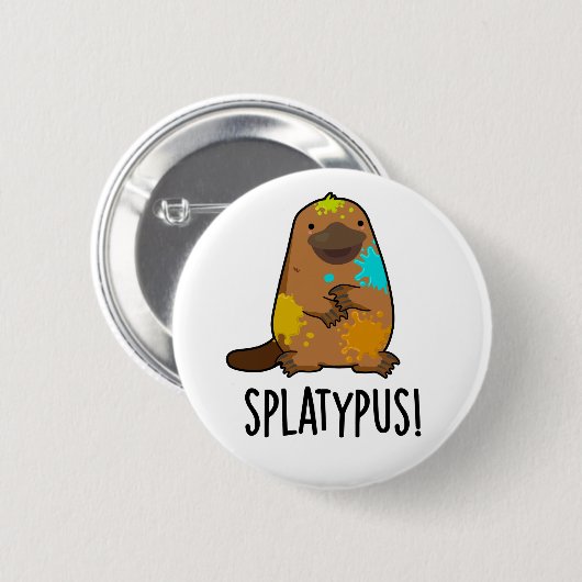 Splatypus Funny Animal Platypus Pun Ronde Button 5,7 Cm (Voorkant /achterkant)