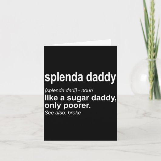 Splenda Papa Grappige Papa Definitie Kaart (Voorkant)