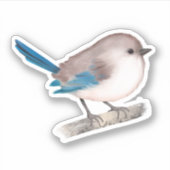 Splendid Fairy Wren Bird on Branch Sticker (Voorkant)