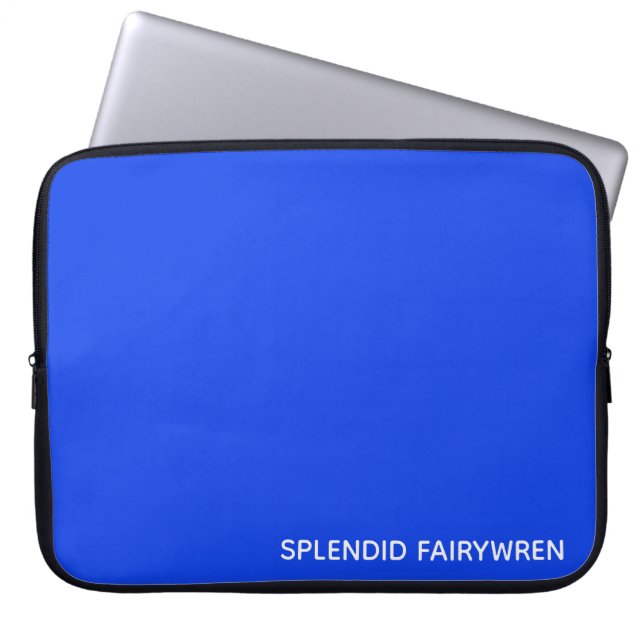 Splendid Fairywren Blue Color Name Laptop Sleeve (Voorkant)