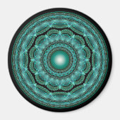 Splendid fractal glossy mandala magneet (Voorkant)
