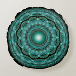 Splendid fractal glossy mandala rond kussen