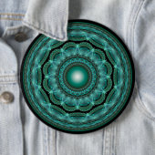 Splendid fractal glossy mandala ronde button 6,0 cm (In situ)
